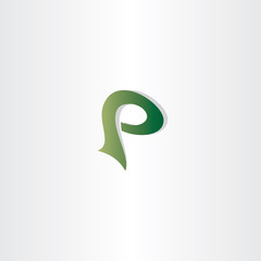 logotype p letter p logo icon vector green symbol