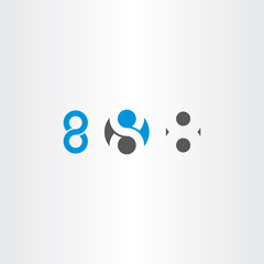 number 8 eight sign vector symbol set