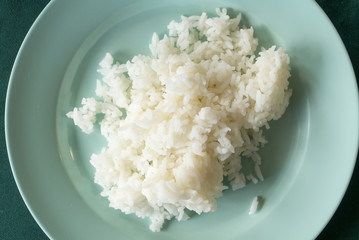 Cooked rice on the dish