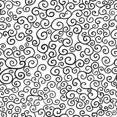 curl doodle background. seamless texture