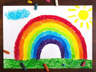 colorful drawing: a beautiful rainbow