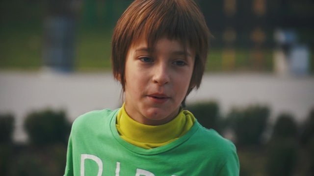 Boy skateboarding in the city