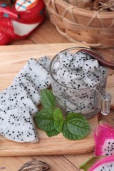 Dragon fruit and smoothie of delicious.