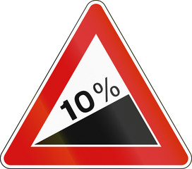 Road sign used in Italy - steep ascent