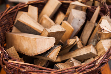 Firewood in a basket