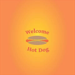 Vector illustration with Hot Dog