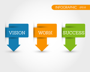 colorful arrow pointers vision work and success