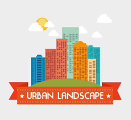 Urban buildings graphic 
