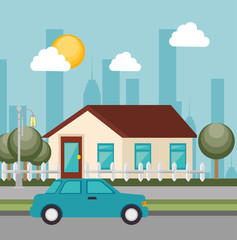 Naklejka premium Urban buildings graphic 