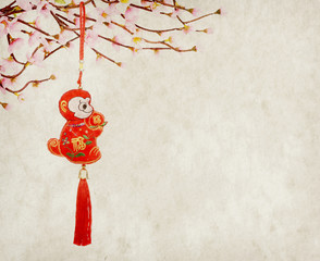 2016 is year of the monkey,chinese traditional knot,Translation of icon mean monkey
