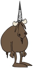 Stupid moose wearing a dunce hat