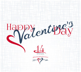 Happy Valentine's Day, vintage lettering background