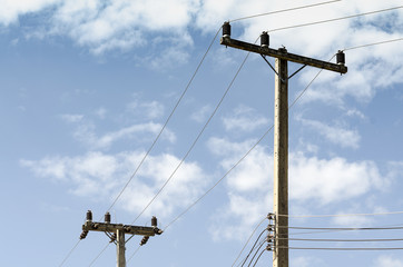 Elctricity Post and blue sky