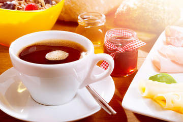 Cup of tea with jelly