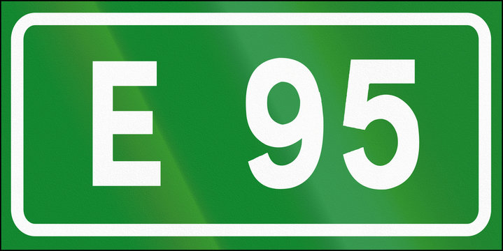 Road sign used in Italy - Icon of european road E95