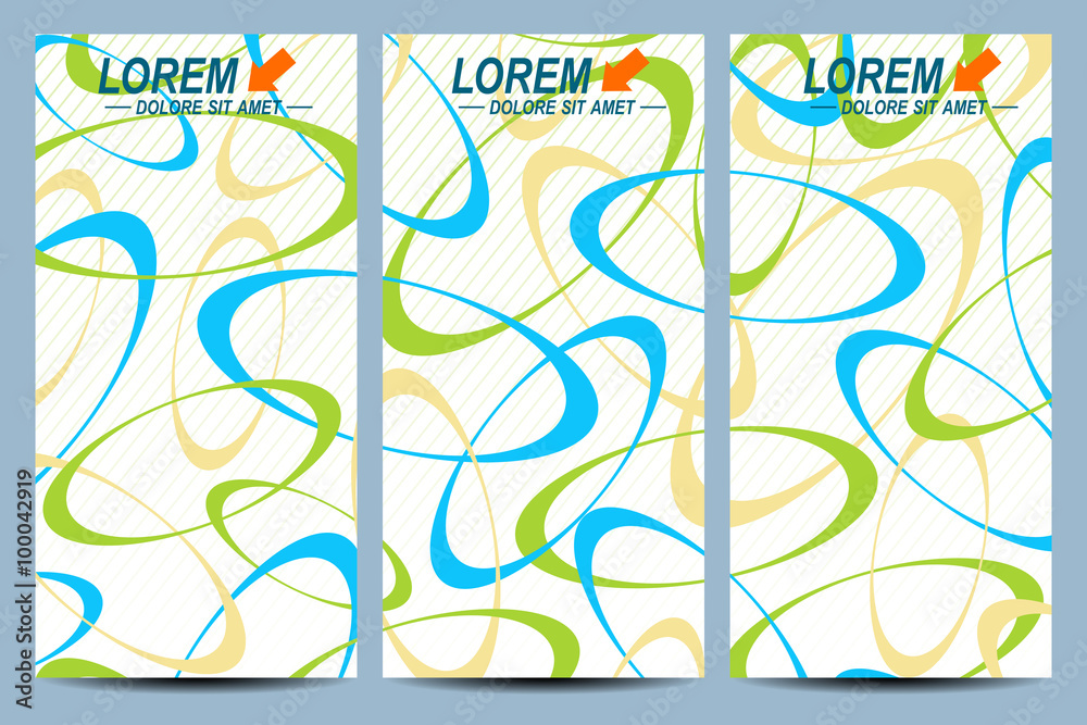 Poster set of vector flyers. background with colorful circles . modern stylish design