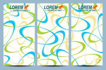 Set of vector flyers. Background with colorful circles . Modern stylish design