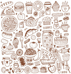 Food sketch elements collection