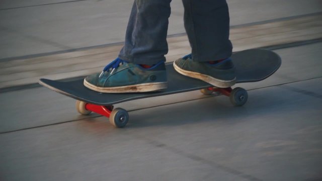 Boy skateboarding in the city