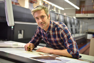 Man working in printing house