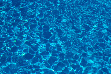 Blue swimming pool rippled water detail
