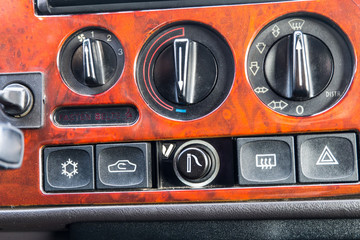 Console of vintage car