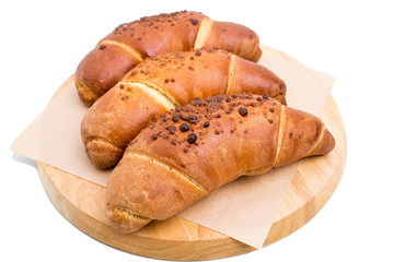 Delicious french croissants for breakfast.