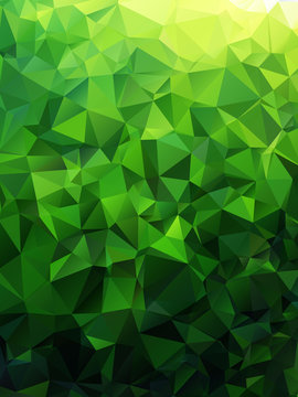 Green abstract geometric rumpled triangular low poly style vector illustration graphic background