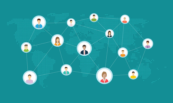 business social network connection online concept