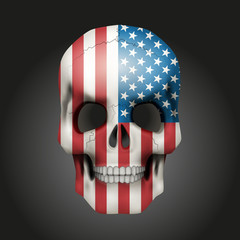 Skull with USA flag