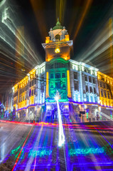 Lviv night city scene