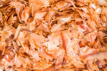 closeup chips tuna for sushi, background