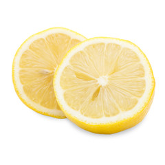 Fresh half lemon isolated on white background
