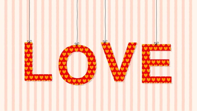 Valentine´s animation hanging letters
