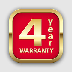 Four year warranty plate in golden frame