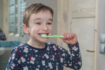 Little Boy Brushing Teeth

