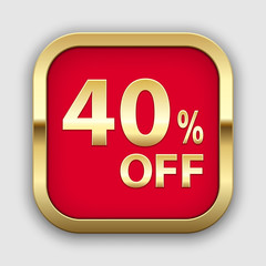40% off plate in golden frame