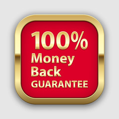 Money back plate in golden frame