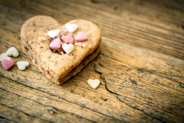 cake in the shape of a heart with decoration