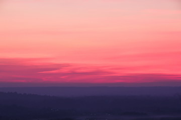 Light of sunset with mountain in Phetchabun province, Thailand