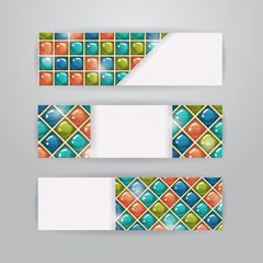Fototapeta premium Colored tiles banners