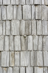 The surface covered with wooden tablets
