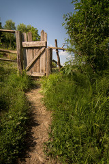 old wood gate path
