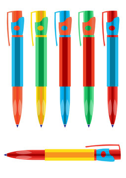 Plastic pens collection set