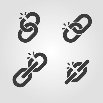 Broken chain link icons