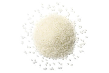Fototapeta na wymiar uncooked white rice on white, (large depth of field, taken with tilt shift lens)