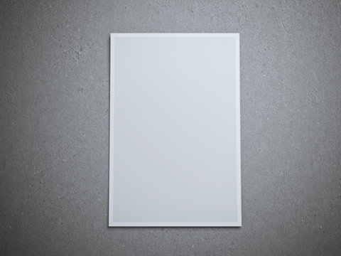 Blank paper sheet on floor. 