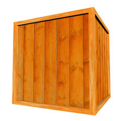 Wooden Crate Isolated on White Background
