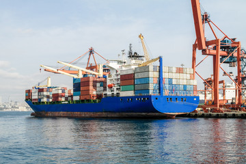 Cargo ship in Istanbul