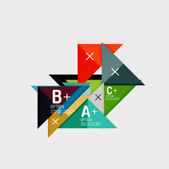 Paper style abstract geometric shapes with infographic options